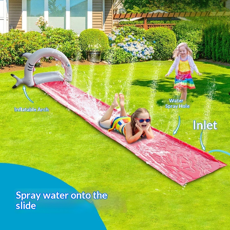 Kids Outdoor Water Toys - Aufblasbare Wal-Wasserrutsche mit Sprinkler für Kinder