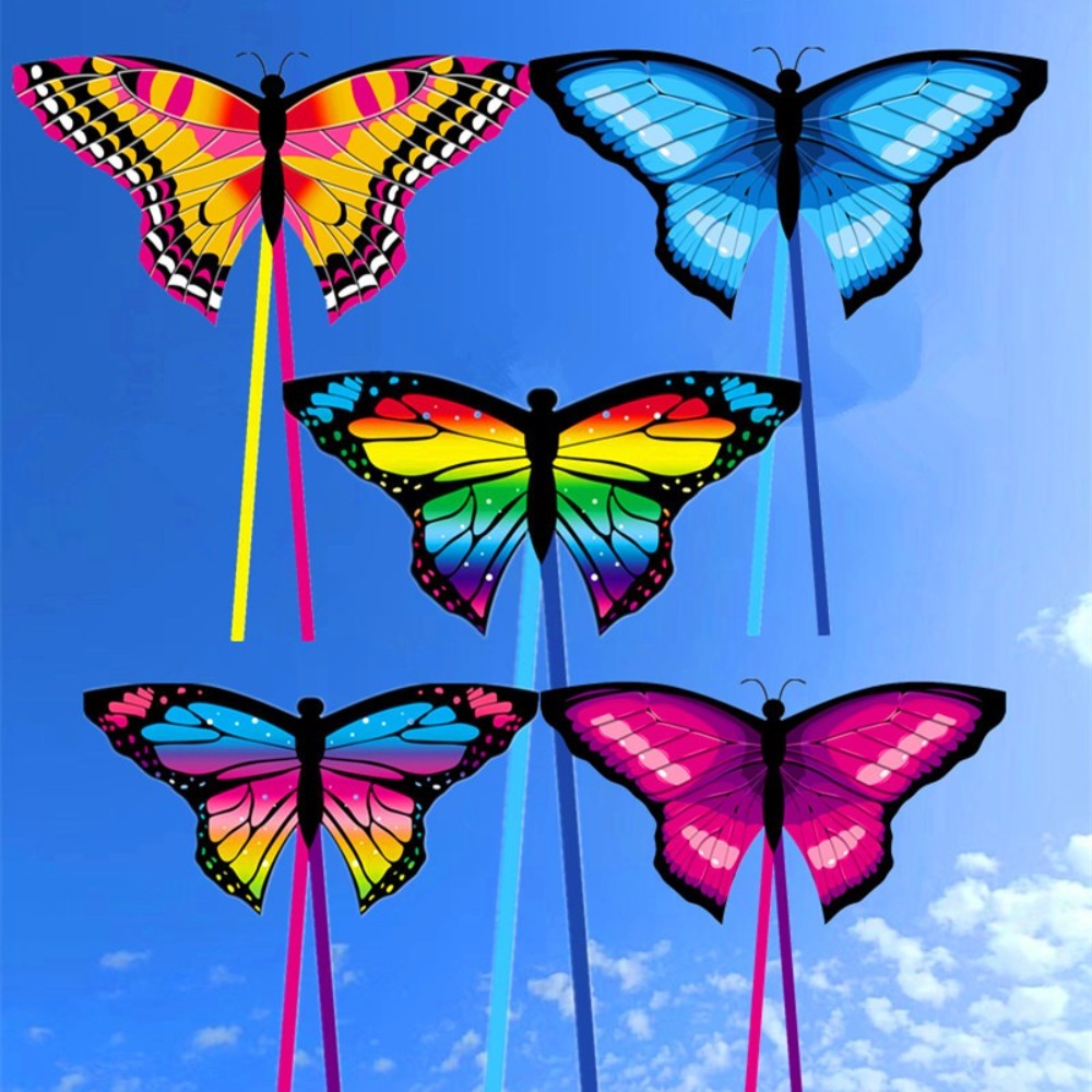 Kite Easy Fly Kids - Leicht zu fliegender bunter Schmetterlingsdrachen, Lenkung,