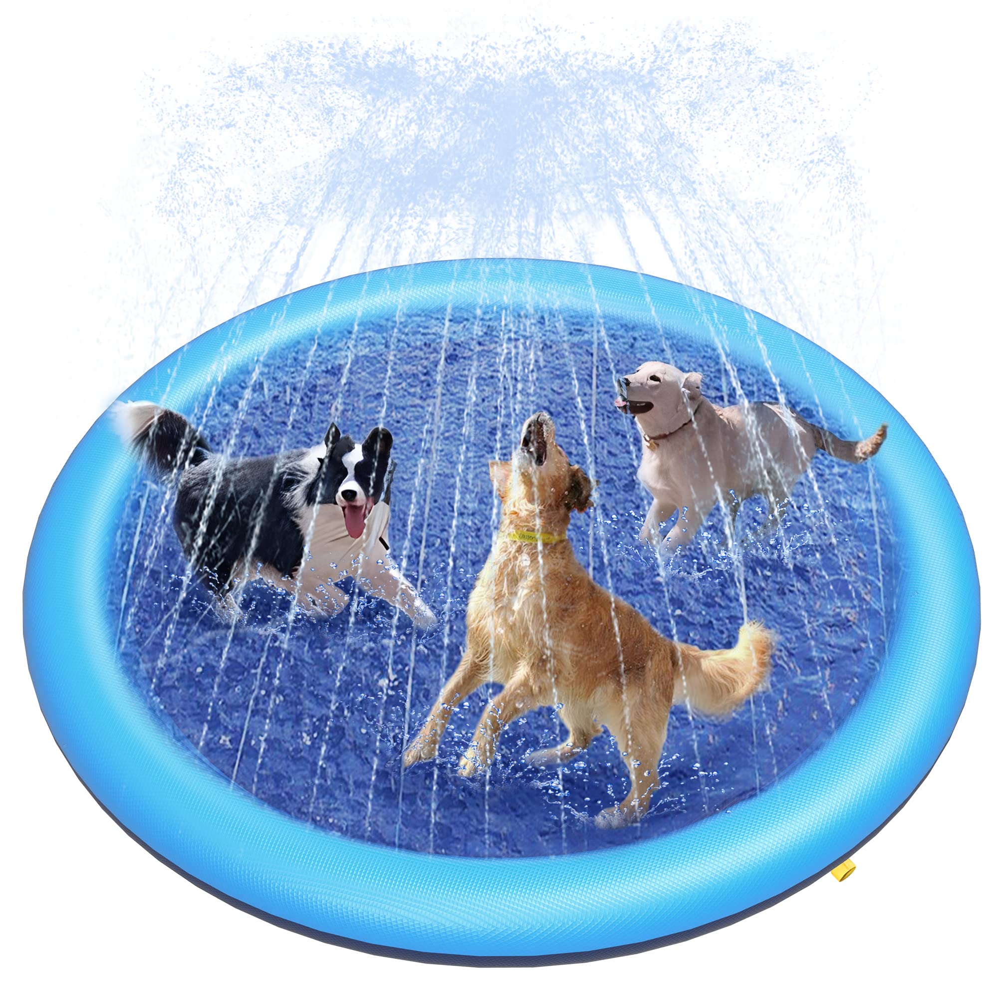 Slip Slide Water Mat - Hunde-Spritzmatte, dickes Sprinklerbecken-Spielzeug, rutschfestes Outdoor-Sommer-Sprinkler-Wasserspielzeug für