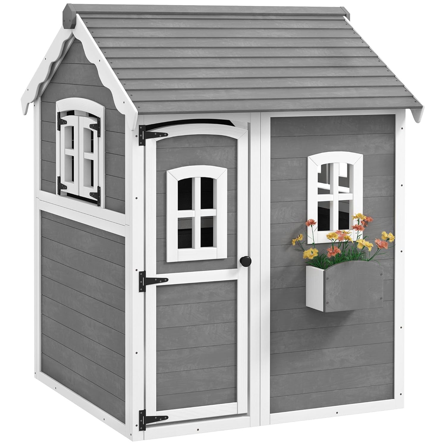 Kids Outdoor Wooden Playhouse - # Holz-Spielhaus für Draußen mit Boden,