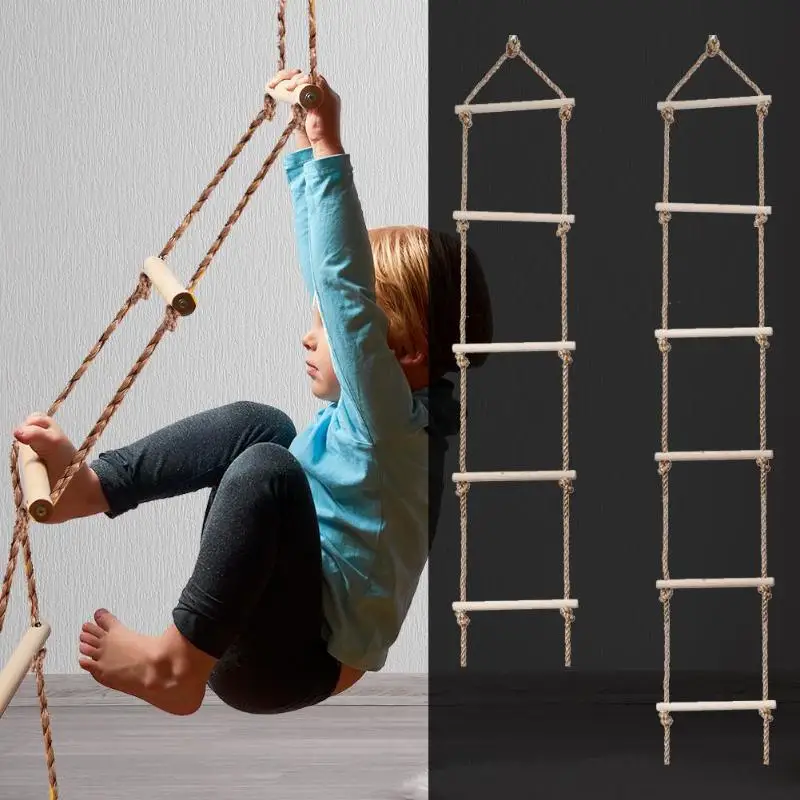 Kids Outdoor Climbing Equipment - Kinder Holzleiter Outdoor-Aktivität sichere Sport Seil