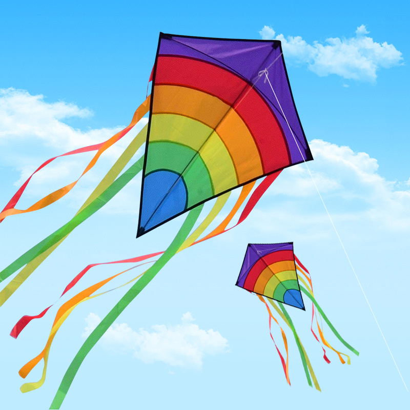 Kite Easy Fly Kids - Einleiner-Diamantdrachen mit langem Schwanz, einfach zu