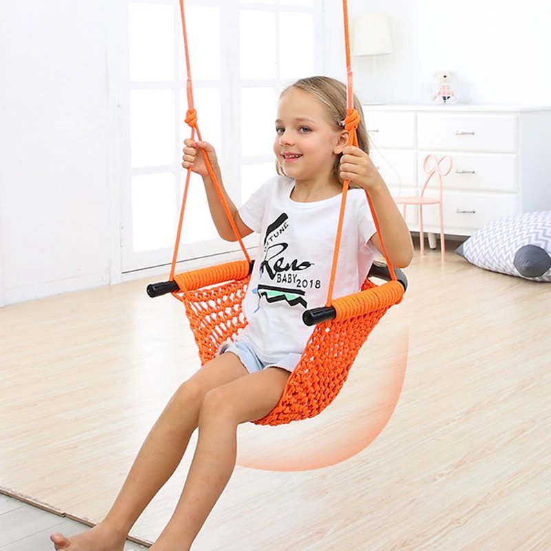 Kids Outdoor Hammock - Kinder-Hängematte Nestschaukel Handgewebte Spielplatz-Innenspielzeuge Hof-Netzschaukel Pädagogische