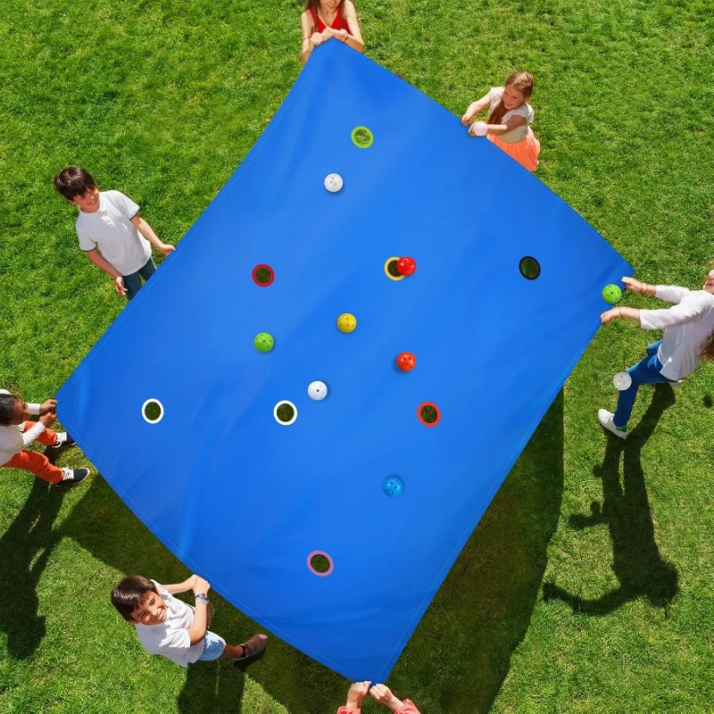 Kids Outdoor Games For Party - 1 Stück Teambuilding-Kooperations-Loch-Planenspiel für Kinder und