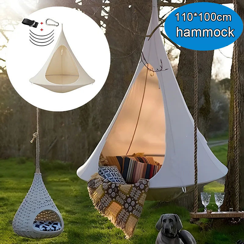 Kids Outdoor Hammock Chair - Wasserdichte Outdoor-Hängematte Doppel-Kakoon Hängesessel Tragfähigkeit 80KG