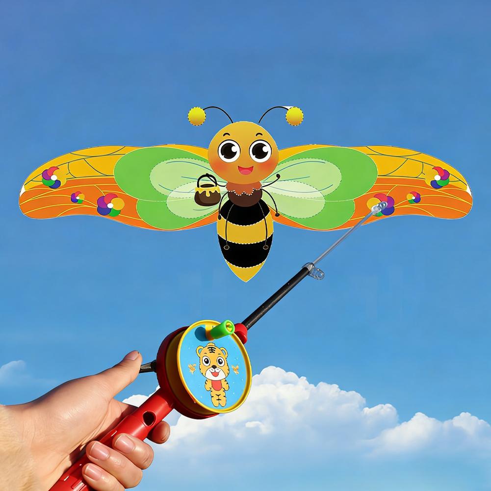 Kite Easy Fly Kids - Mini-Angelruten-Drachen für Kinder, Lebendiger Schmetterling, Schwalbe,