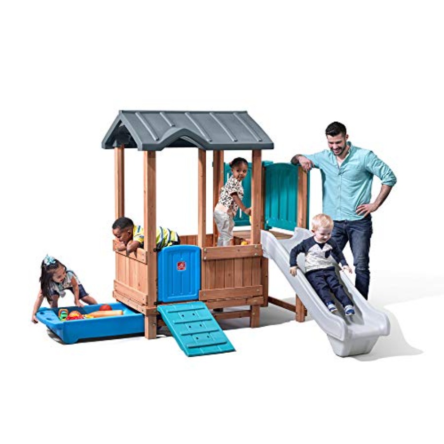 Kids Outdoor Slide Set - Woodland Adventure Spielhaus & Rutsche, Kinder-Spielset