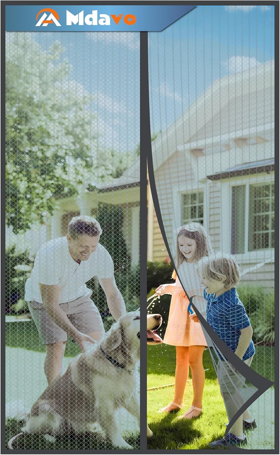 Outdoor Kid Friendly - Magnetischer Fliegengittervorhang, Fliegengitternetz, hält Insekten fern,