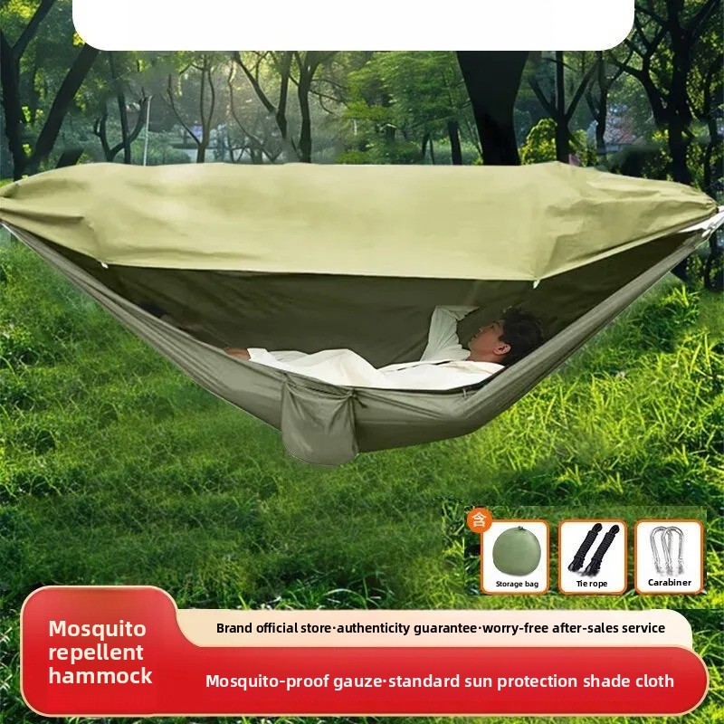 Kids Outdoor Hammock - Netzhängematte mit Moskitonetz und Roll-Over-Design für