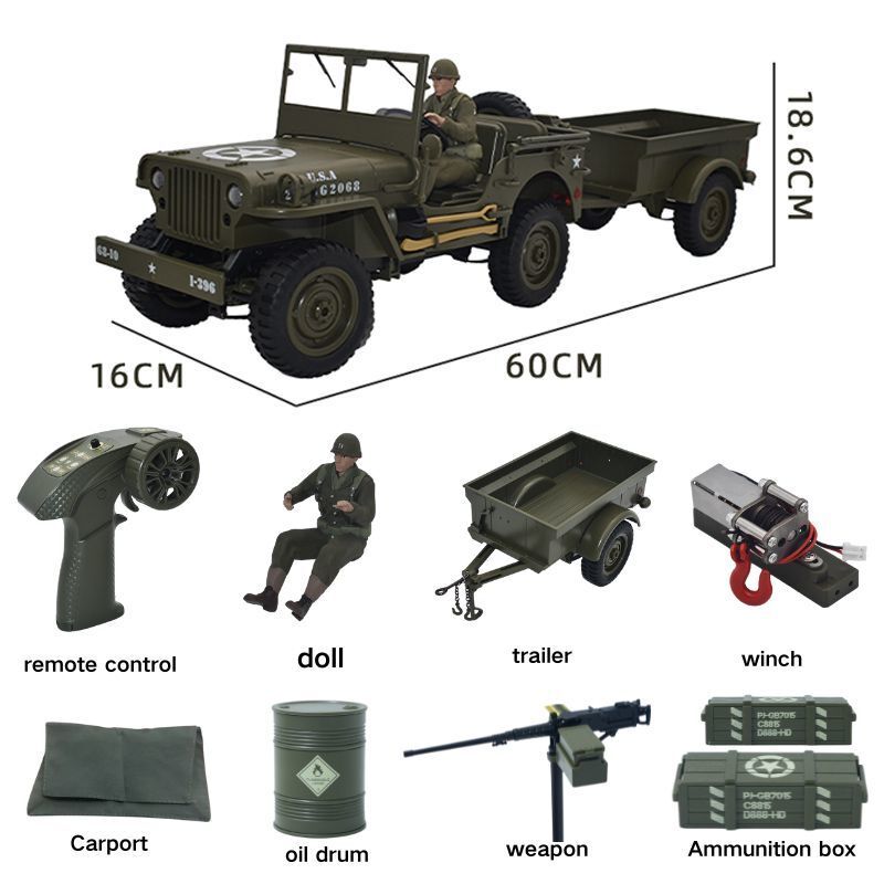 Kids Outdoor Vehicles - JJRC C8815 RC Auto 1941 JEEP