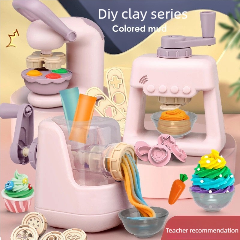 Kids Outdoor Kitchen - Kleinkinder DIY Ton-Bastelset, Nudel-Eiscreme-Maschine mit 28