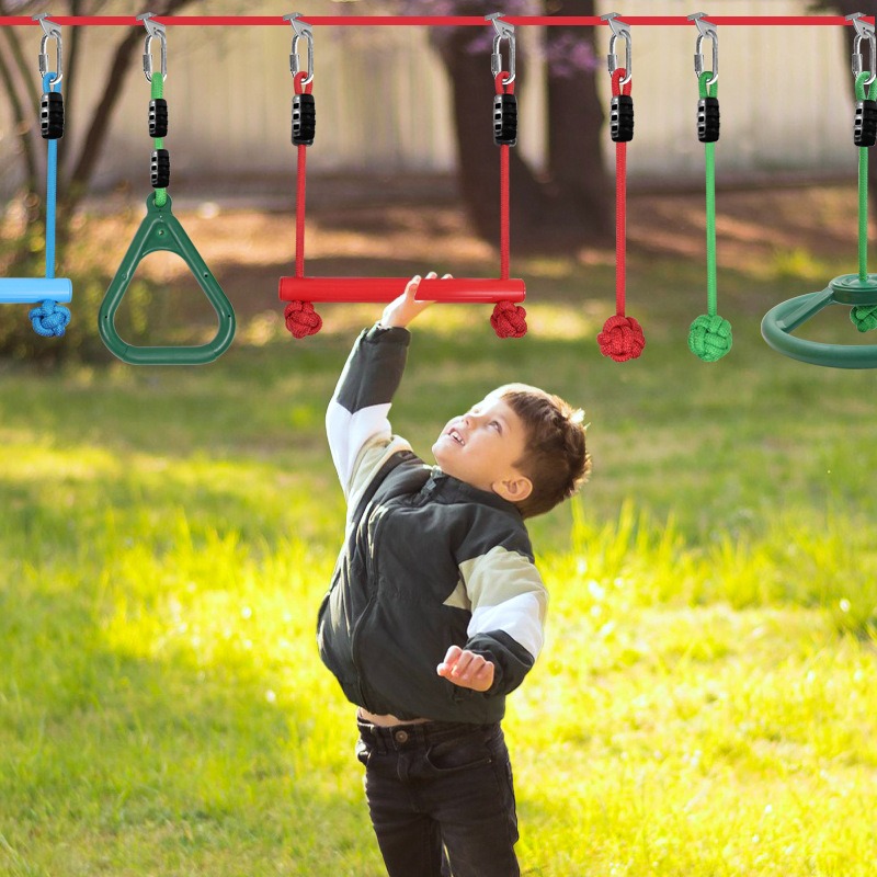 Kids Outdoor Gym Equipment - Kinder-Outdoor-Sportspielzeug-Set Hinterhof-Trainingsgeräte Dreieckige Turnringe Hängeschaukel Spielset