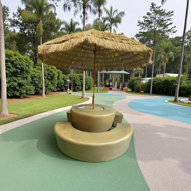Kids Outdoor Table With Umbrella - Modernes Outdoor-Rundtisch- und Stuhl-Set mit Wasserfestem