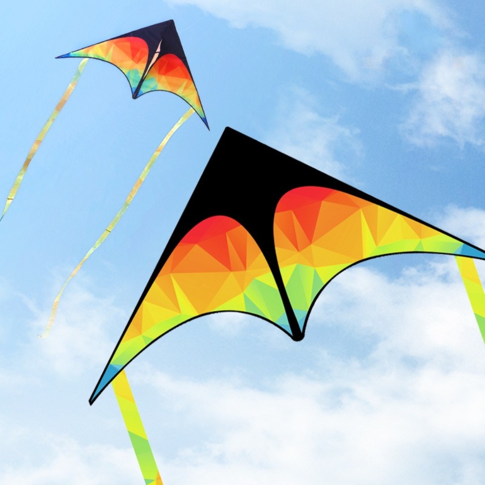 Kite Easy Fly Kids - Doppelschwanziger großer Delta-Drachen mit langem Schwanz,