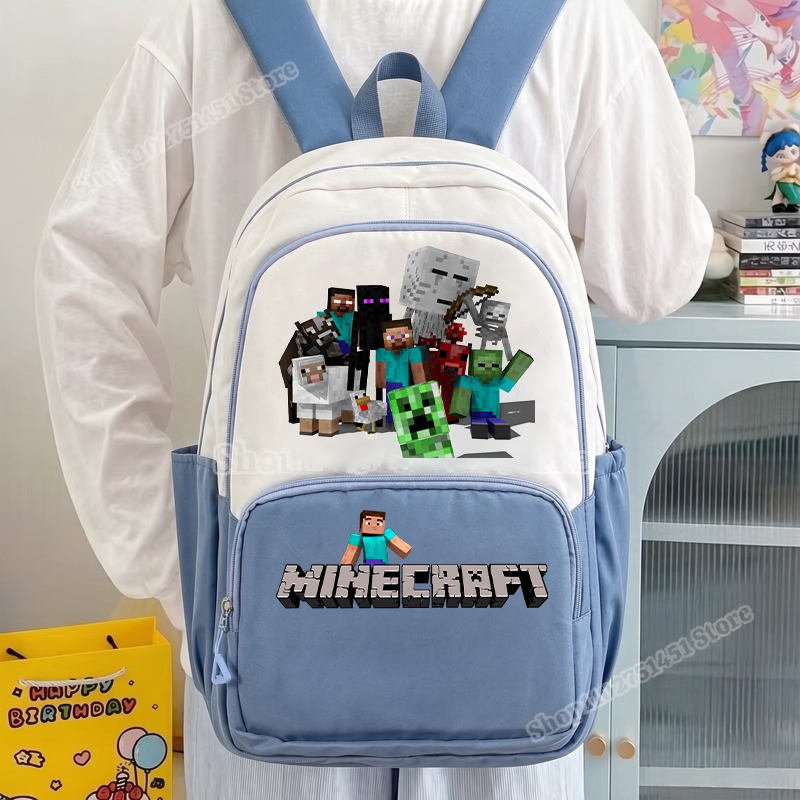 Kids Outdoor Backpack - 2 Stück Miner Crafts Schulranzen mit