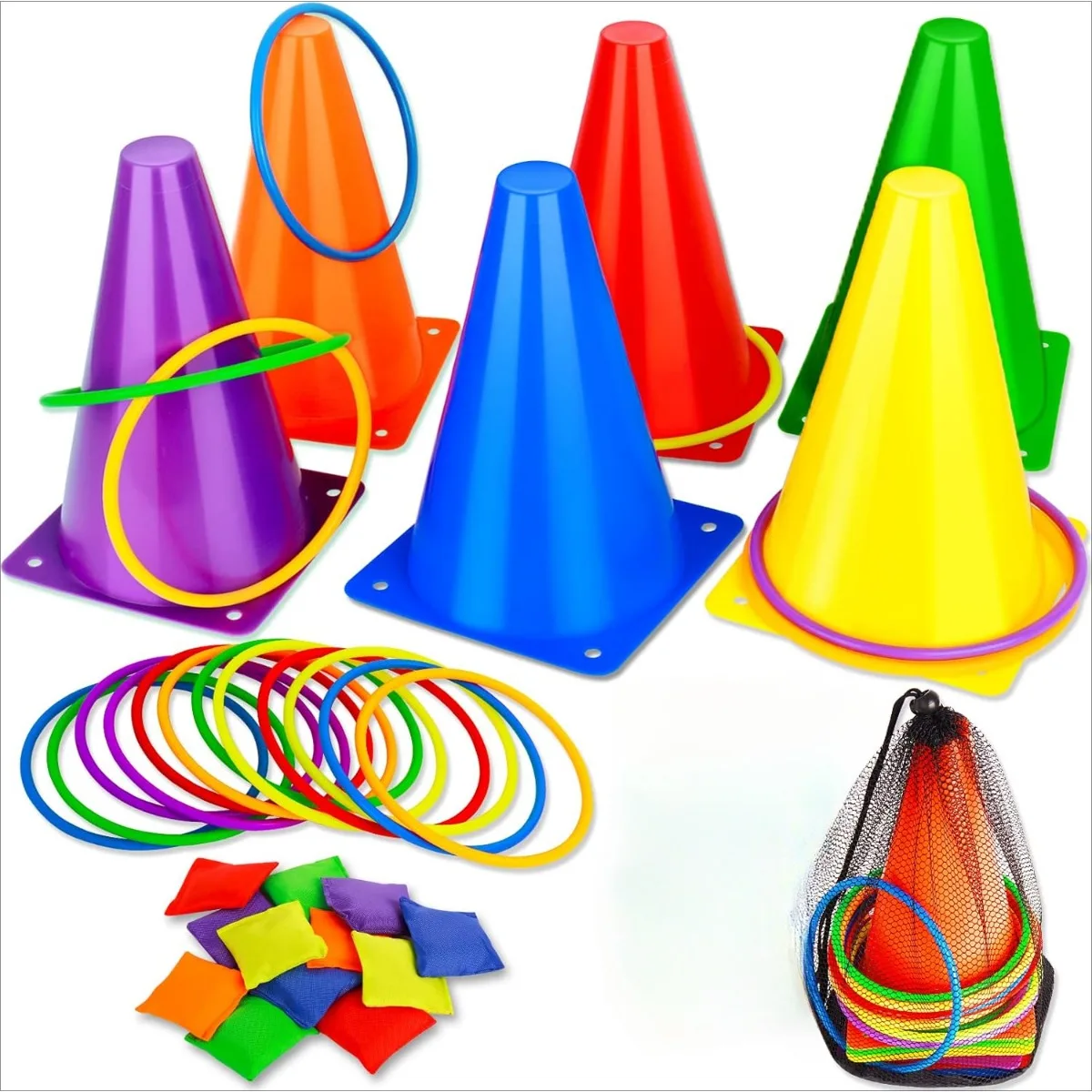 Kids Outdoor Games For Party - 3-in-1-Sitzsäcke aus weichem Kunststoff mit Kegeln,