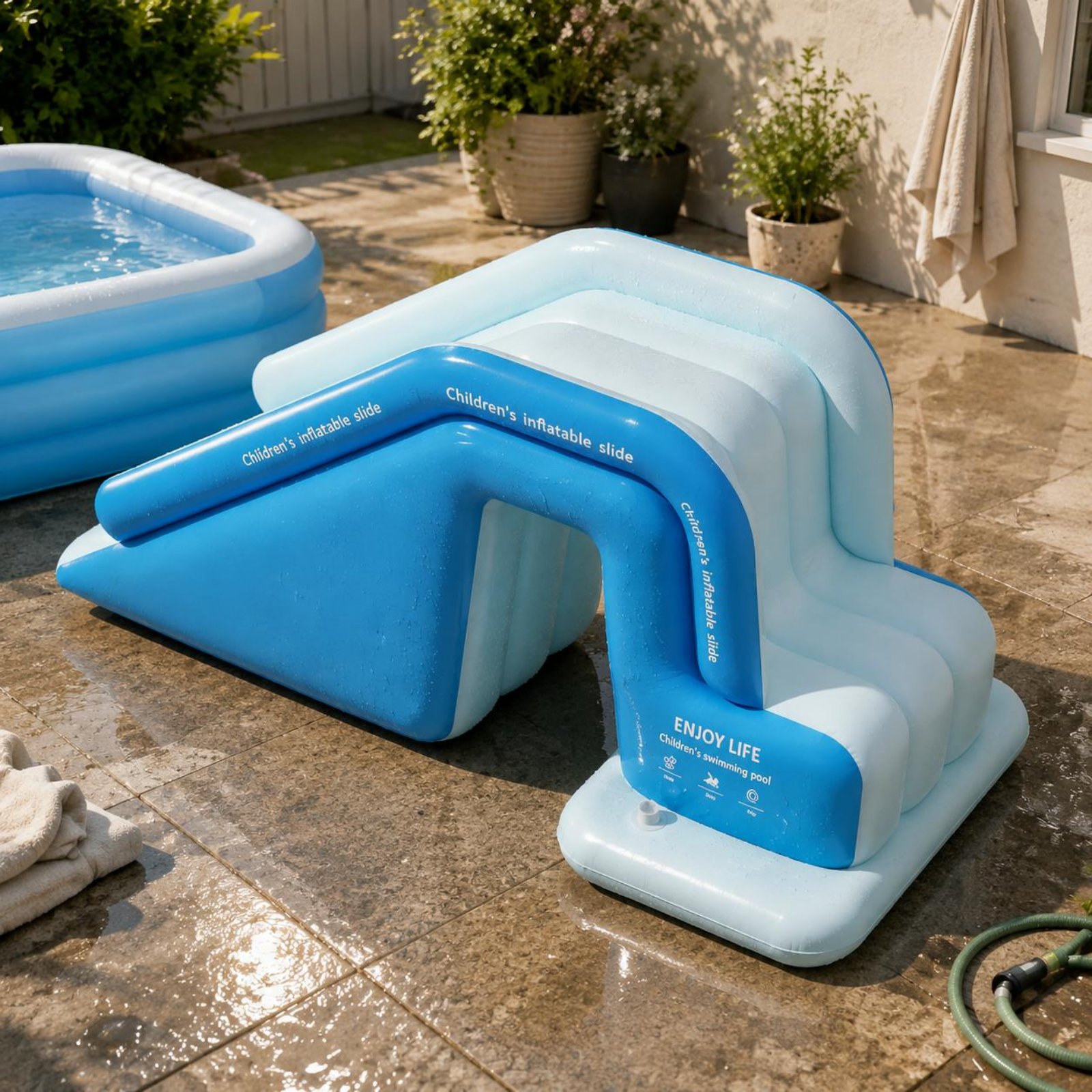 Aufblasbare Poolrutsche Faltba – Kids Outdoor Water Toys Bewertung und Preis