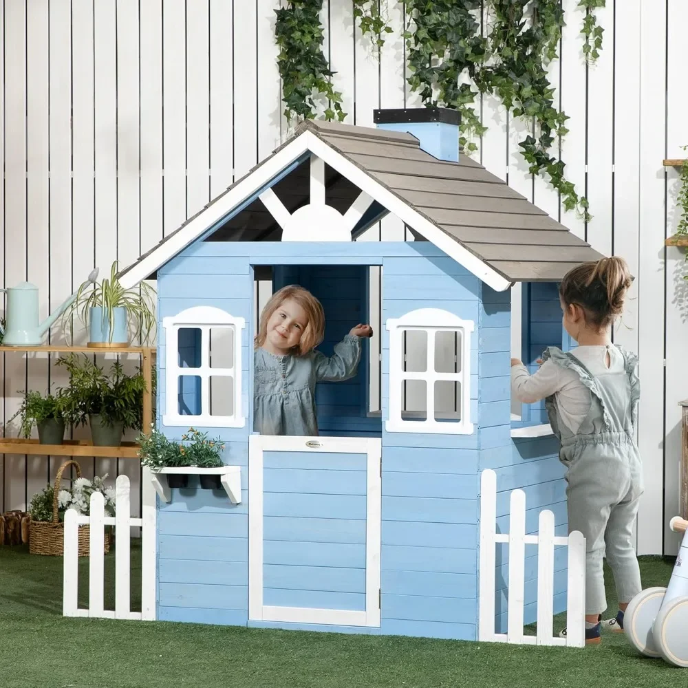 Spielhaus für Kinder, Outdoor- – Kids Outdoor Wooden Playhouse Bewertung und Preis
