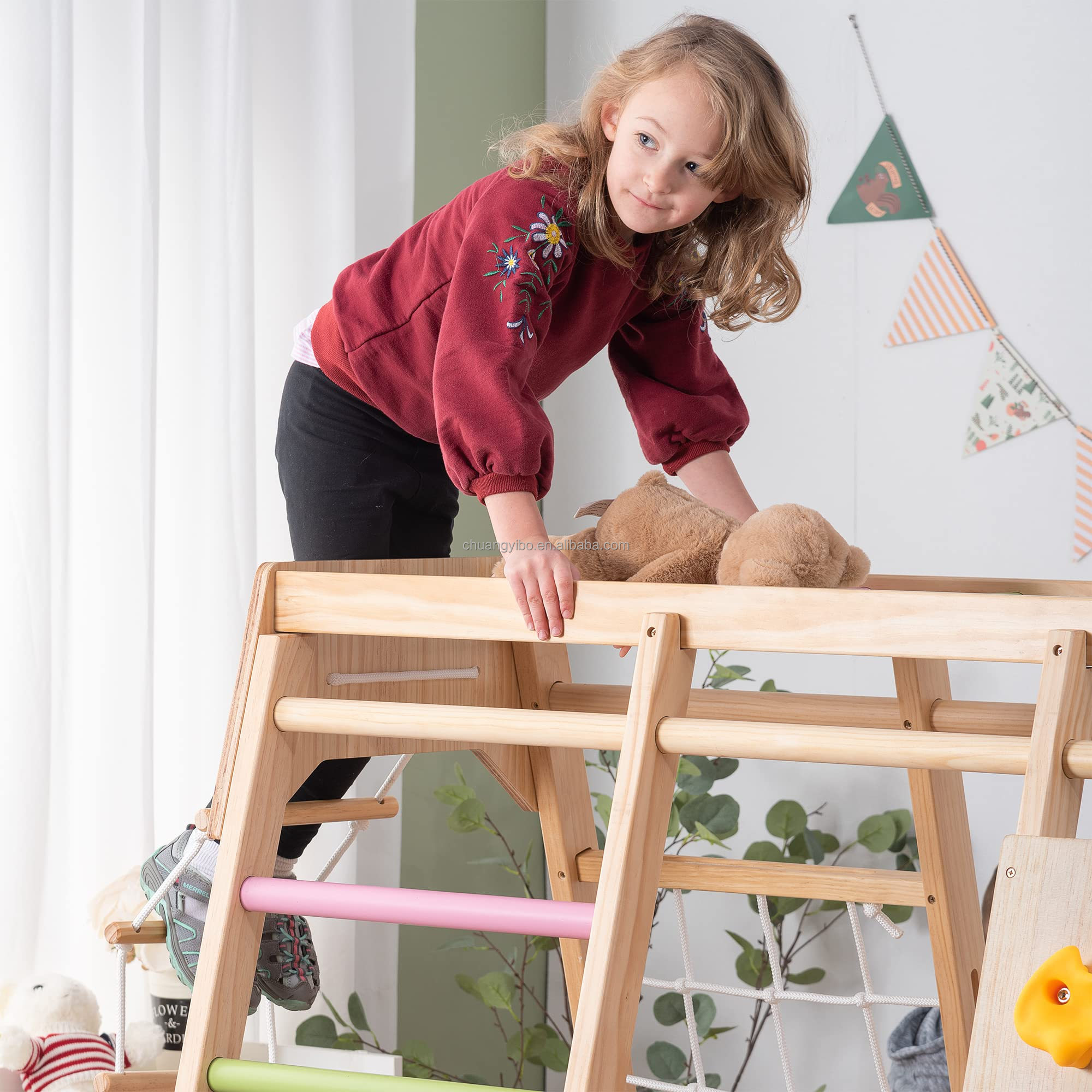 Kletterwände für Vergnügungspa – Kids Outdoor Slide Set Bewertung und Preis