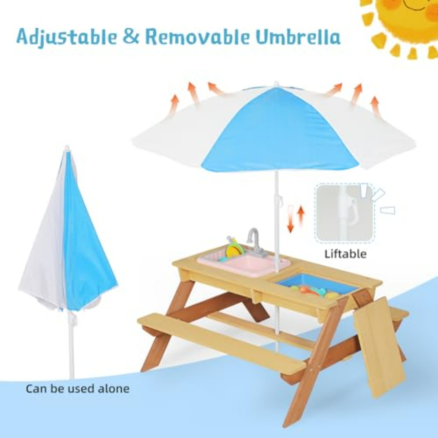 Outdoor-Kinder-Picknicktisch m – Kids Outdoor Table With Umbrella Bewertung und Preis