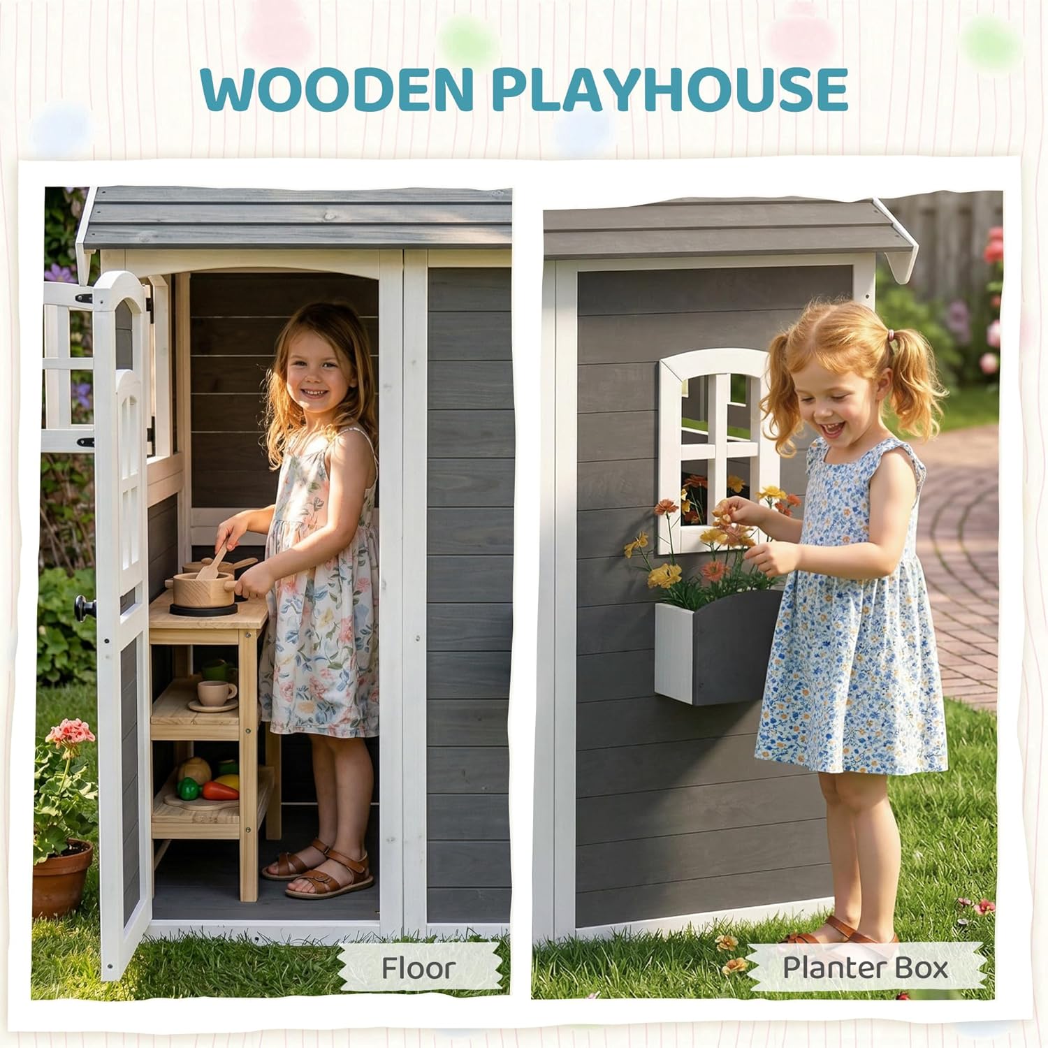 # Holz-Spielhaus für Draußen m – Kids Outdoor Wooden Playhouse Bewertung und Preis