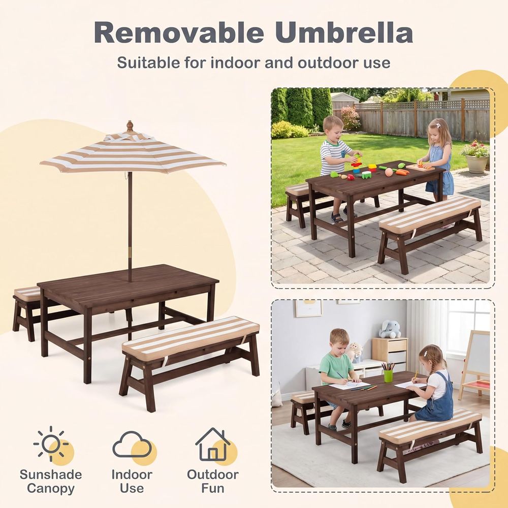 Kinder-Picknicktisch, große 42 – Kids Outdoor Table With Umbrella Bewertung und Preis