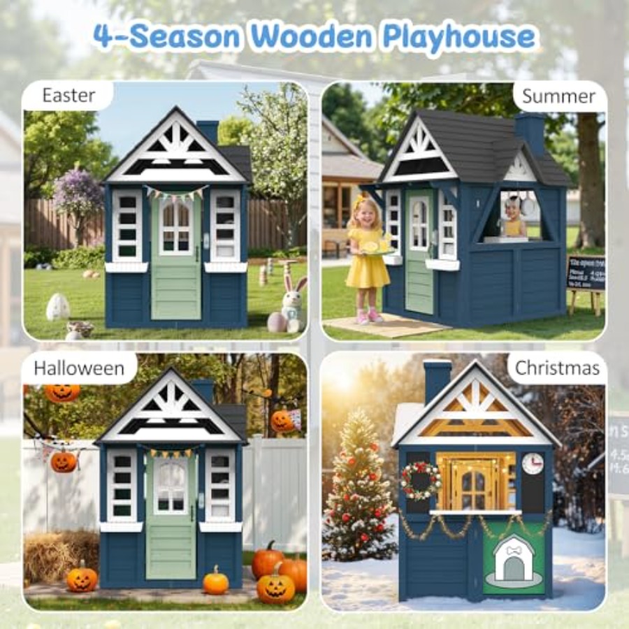 Outdoor-Spielhaus für Kinder:  – Kids Outdoor Wooden Playhouse Bewertung und Preis