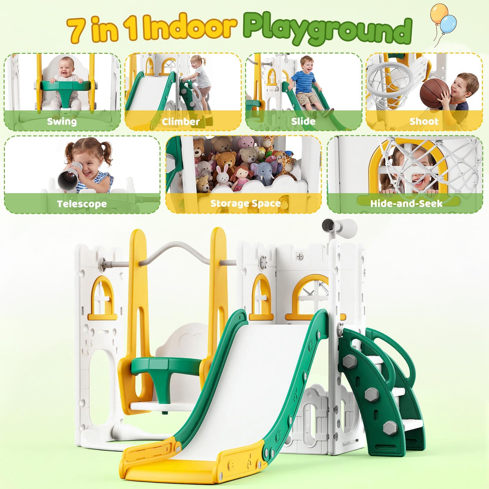 7-in-1 Kleinkind-Rutsche und S – Kids Outdoor Slide Set Bewertung und Preis