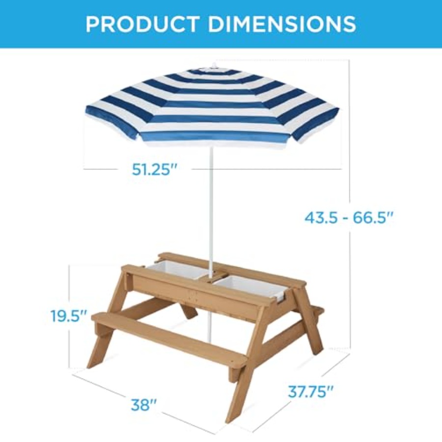 Outdoor-Kinder-Picknicktisch m – Kids Outdoor Table With Umbrella Bewertung und Preis