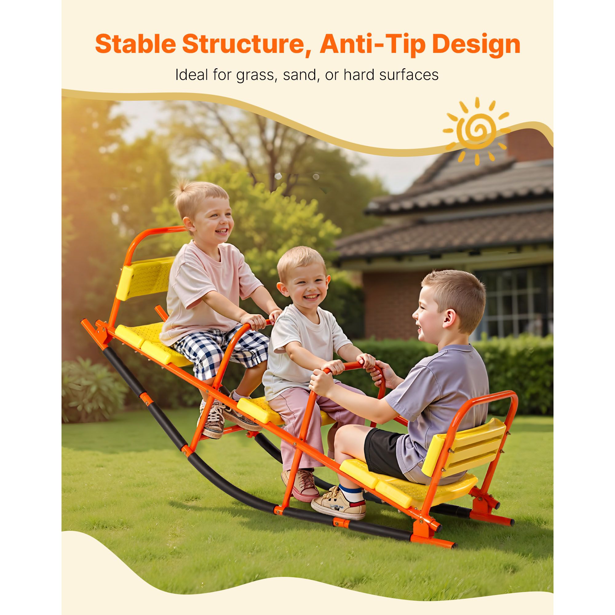 Kinderwippe, 200 lbs Tragkraft – Kids Outdoor Lawn Equipment Bewertung und Preis