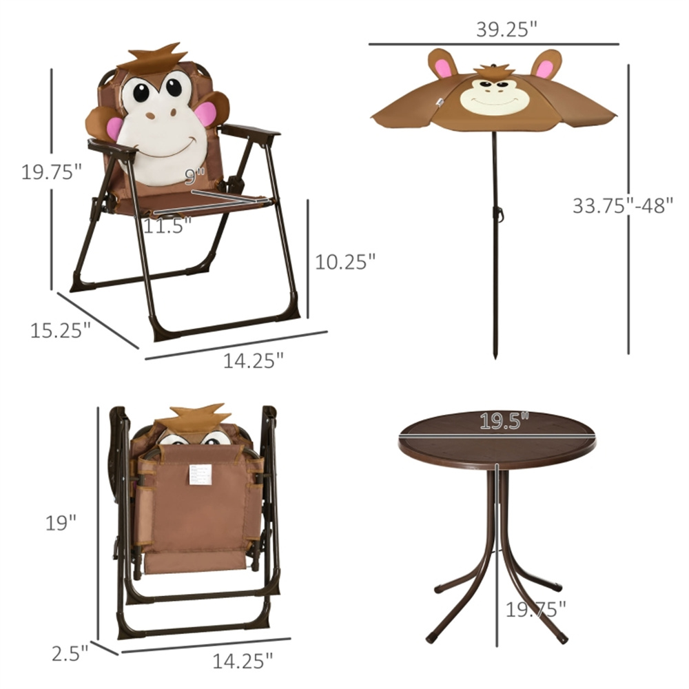 Niedliches Affen-Kinder-Terras – Kids Outdoor Table And Chairs With Umbrella Bewertung und Preis
