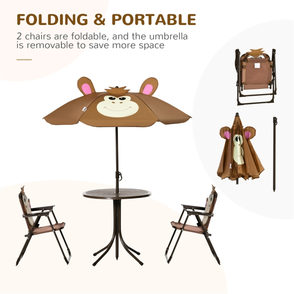 Niedliches Affen-Kinder-Terras – Kids Outdoor Table And Chairs With Umbrella Bewertung und Preis