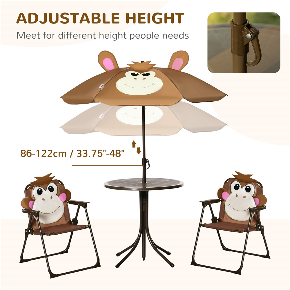 Niedliches Affen-Kinder-Terras – Kids Outdoor Table And Chairs With Umbrella Bewertung und Preis