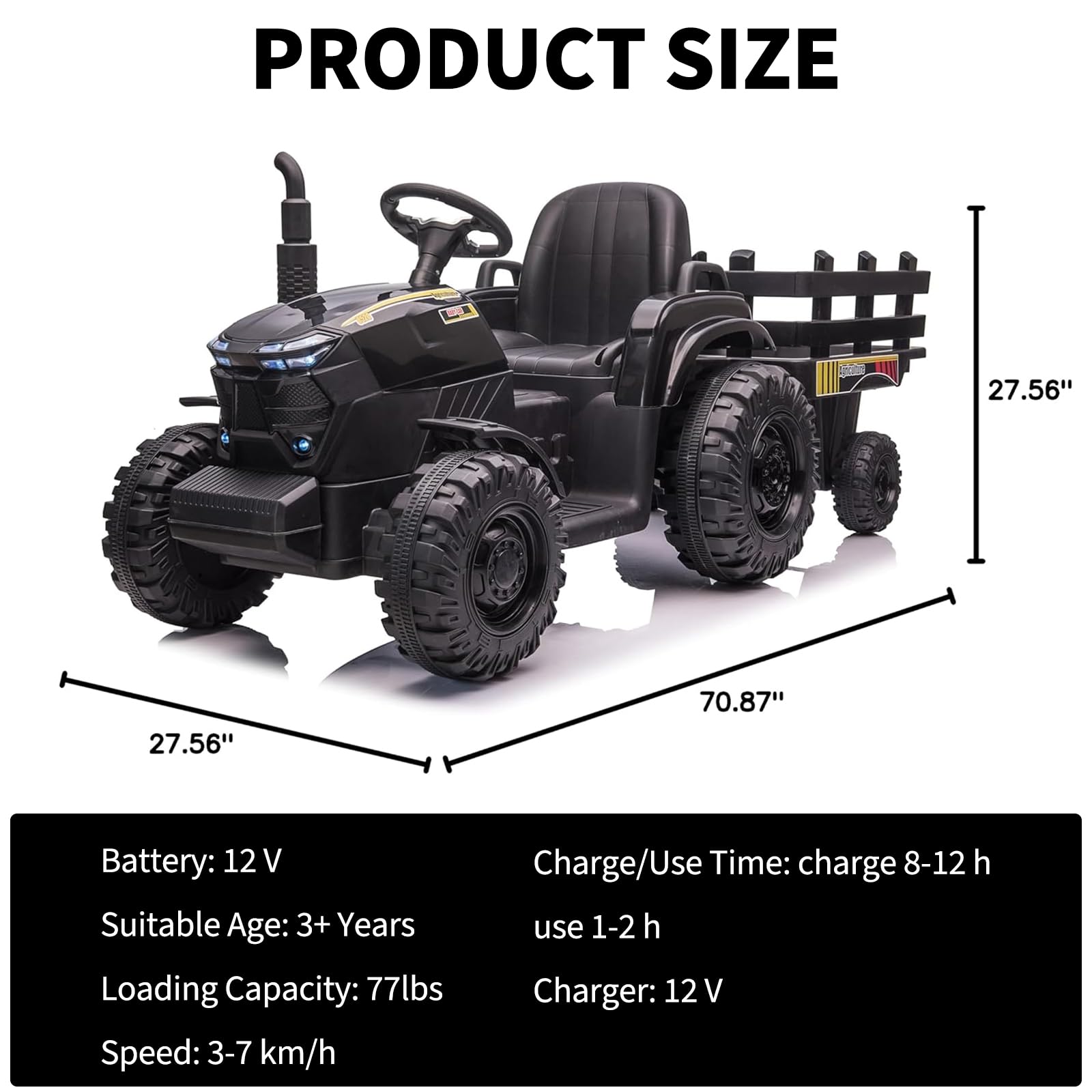 12V Kinder-Traktor mit Anhänge – Kids Outdoor Ride On Bewertung und Preis