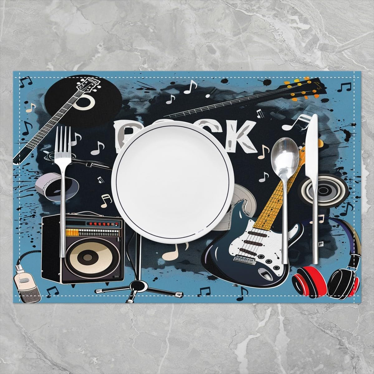 Rockmusik-Tischsets, 4er-Set,  – Kids Outdoor Kitchen Bewertung und Preis