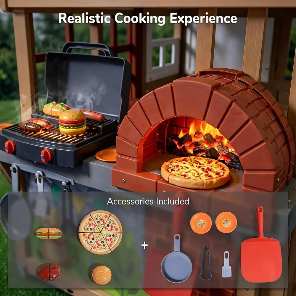 Kinder-Holzspielhaus für drauß – Kids Outdoor Kitchen Bewertung und Preis