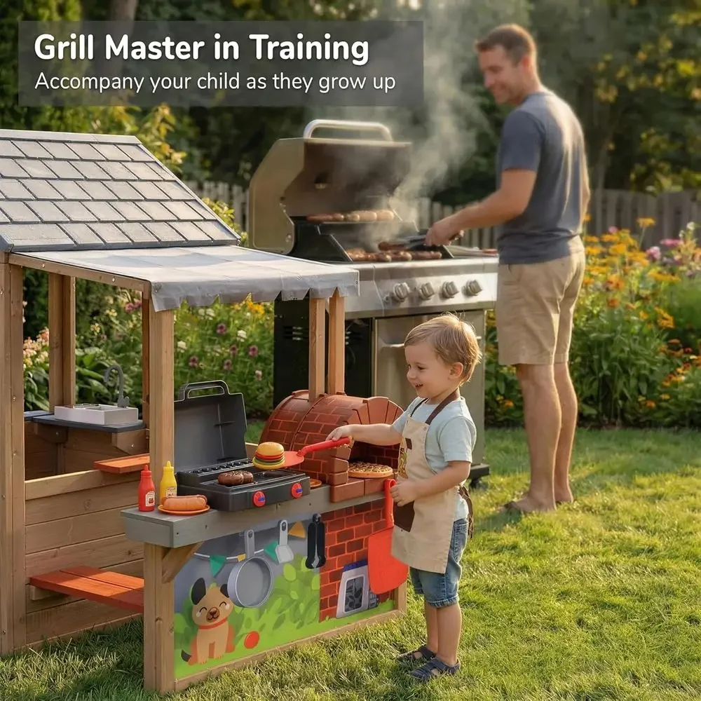 Kinder-Holzspielhaus für drauß – Kids Outdoor Kitchen Bewertung und Preis