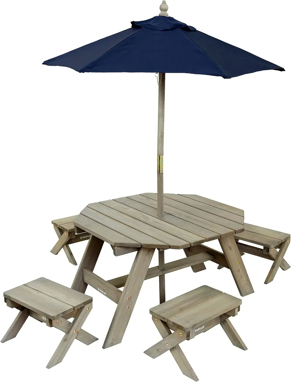 Ein achteckiges Tischhocker-Sc – Kids Outdoor Table With Umbrella Bewertung und Preis