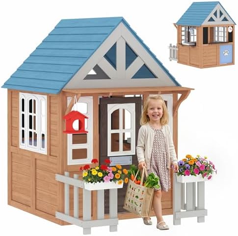 Outdoor-Spielhaus mit Haustier – Kids Outdoor Wooden Playhouse Bewertung und Preis