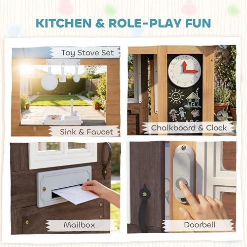 Outdoor-Spielhaus mit Haustier – Kids Outdoor Wooden Playhouse Bewertung und Preis