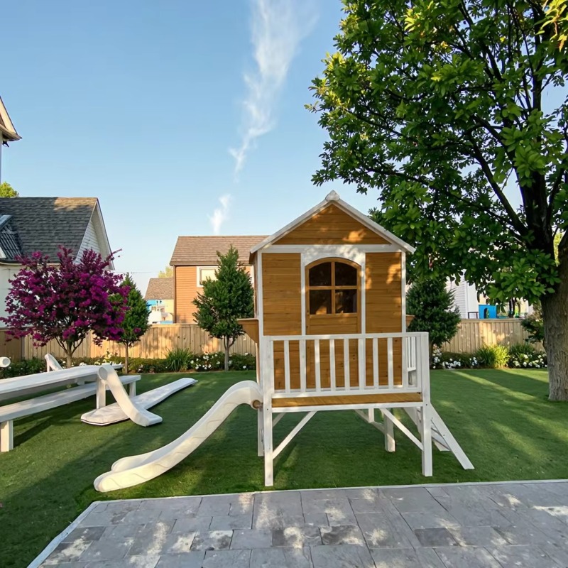 Modernes Zweistöckiges Kinder- – Kids Outdoor Wooden Playhouse Bewertung und Preis