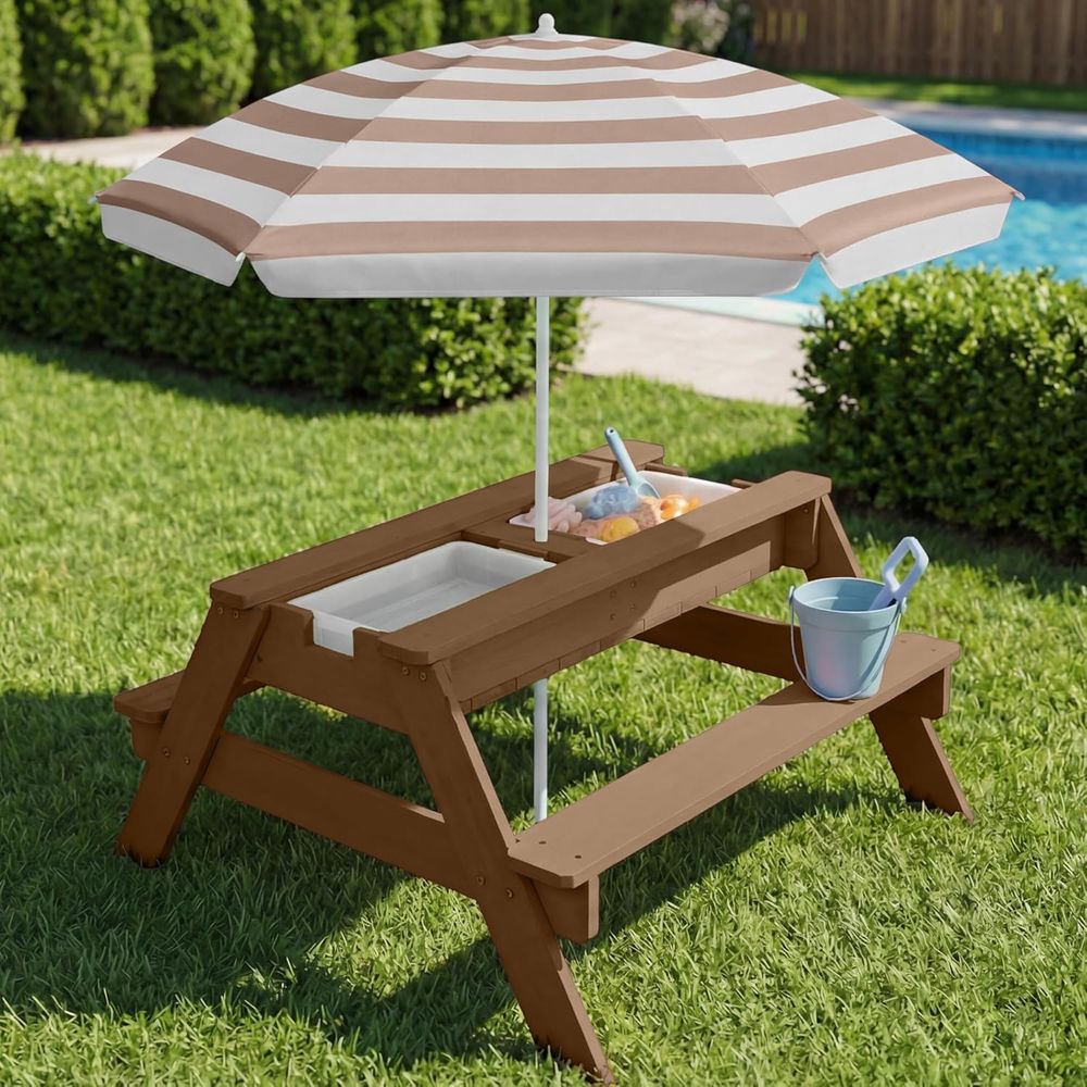 Kinder-Picknicktisch mit Sonne – Kids Outdoor Table With Umbrella Bewertung und Preis