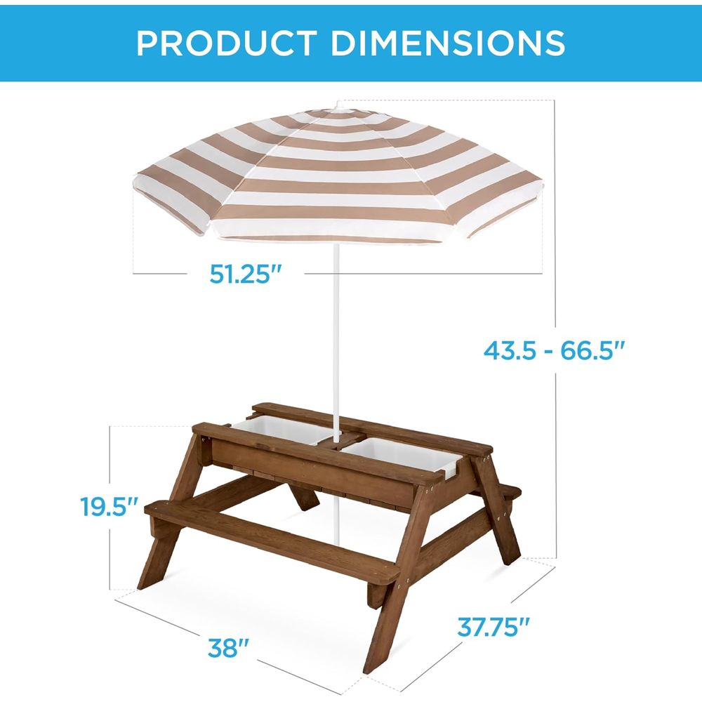 Kinder-Picknicktisch mit Sonne – Kids Outdoor Table With Umbrella Bewertung und Preis