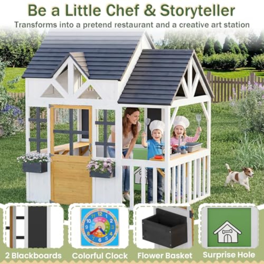 Outdoor-Holzspielhaus für Kind – Kids Outdoor Wooden Playhouse Bewertung und Preis