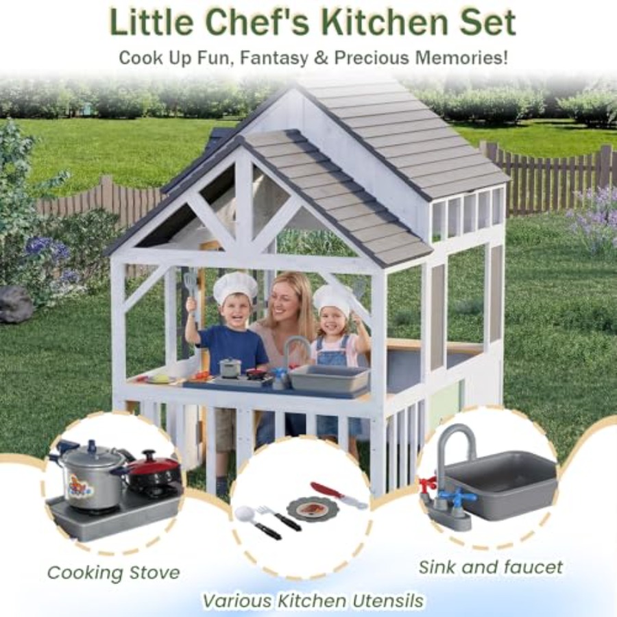 Outdoor-Holzspielhaus für Kind – Kids Outdoor Wooden Playhouse Bewertung und Preis