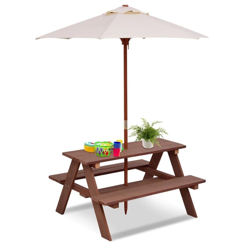 Outdoor 4-Sitzer Kinder-Pickni – Kids Outdoor Table With Umbrella Bewertung und Preis