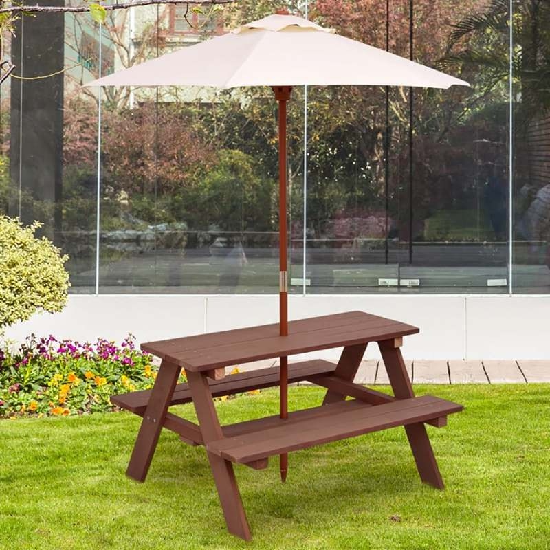 Outdoor 4-Sitzer Kinder-Pickni – Kids Outdoor Table With Umbrella Bewertung und Preis