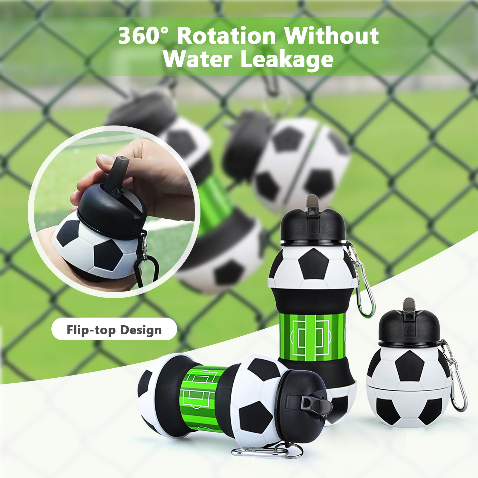 550 ml faltbare Fußball-Wasser – Outdoor Kid Friendly Bewertung und Preis
