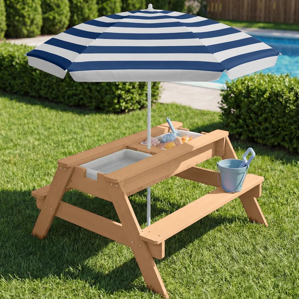 Kinder-Picknicktisch mit Sonne – Kids Outdoor Table With Umbrella Bewertung und Preis