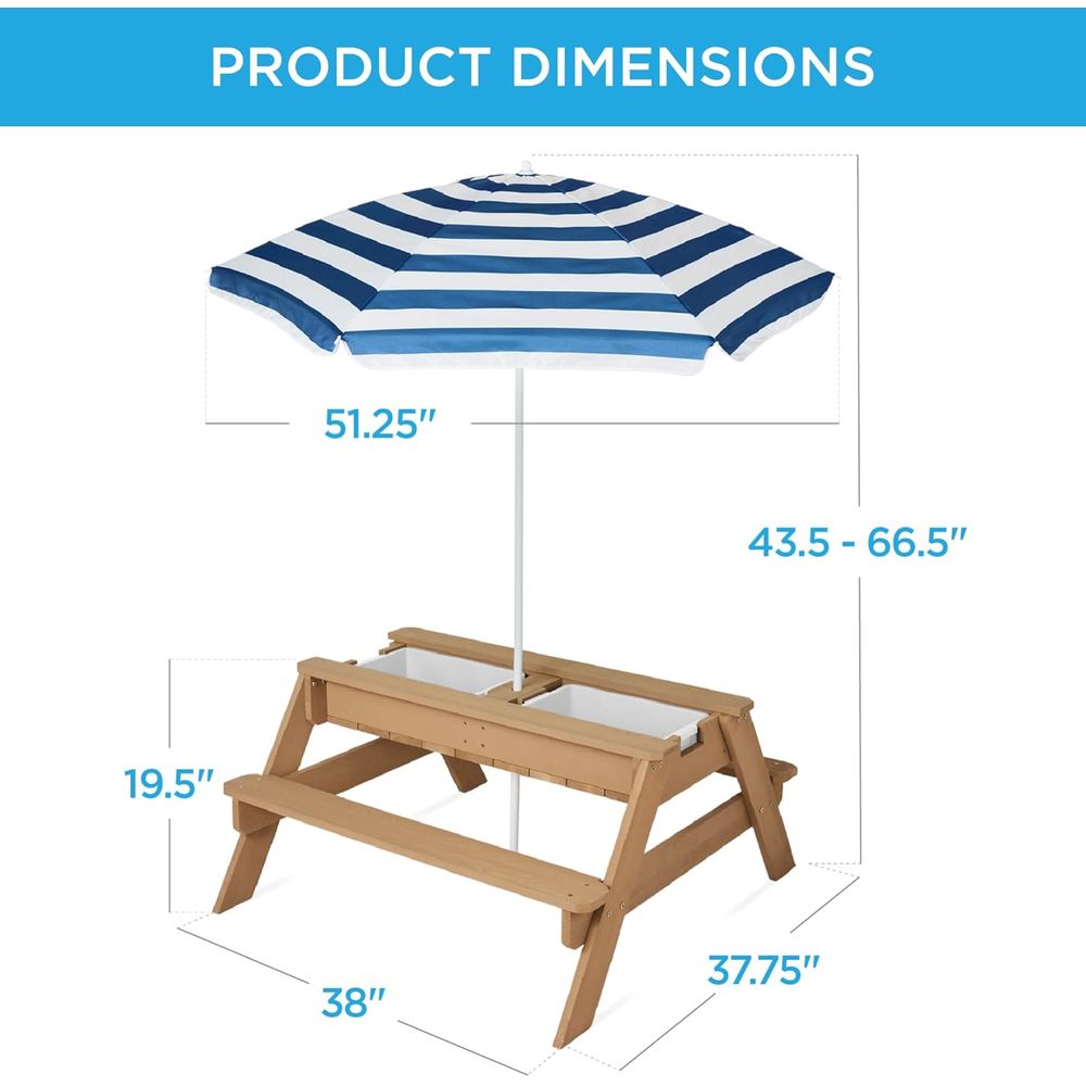 Kinder-Picknicktisch mit Sonne – Kids Outdoor Table With Umbrella Bewertung und Preis